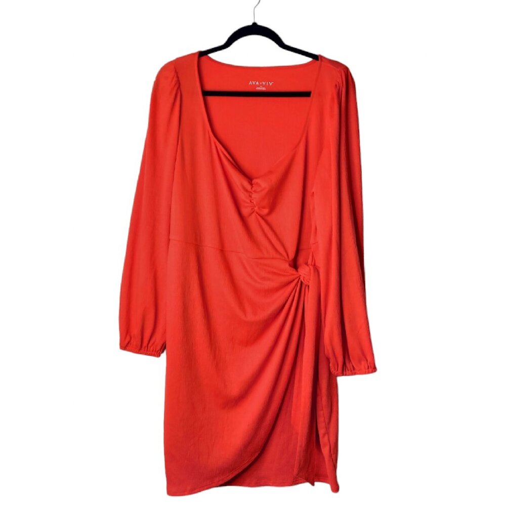 Ava & Viv Long Sleeve Wrap Dress